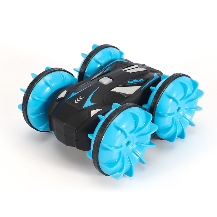 

2.4G RC Stunt Car Land Water Double Side Amphibious Elves Simulate Remote Control Vehicle Toy (Blue)