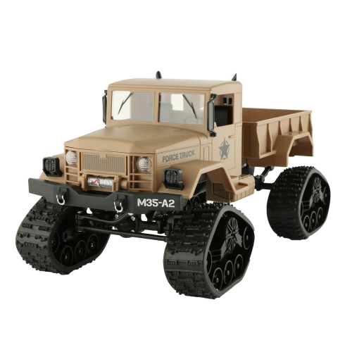 

HD001B Four Wheel Drive Off-Road Climbing Load WIFI Control Real Walking Time Transmission Truck for Kids with LED Lights(Khaki)