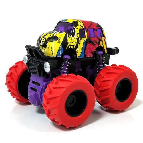 

Q Version Graffiti Red Wheel Alloy Inertia Off-road Truck 360 Degree Stunt Rotary Dump Truck