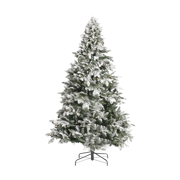 

[US Warehouse] 7.5FT Indoor Christmas Holiday Decoration Artificial Snow Flocked Christmas Tree with 400 LED Lights