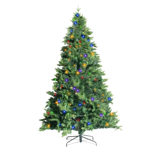 

[US Warehouse] 7.5FT Indoor Christmas Holiday Decoration Artificial Foldable Stand Christmas Tree with 450 LED Lights