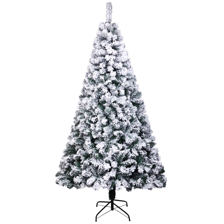 

[US Warehouse] 7FT Indoor Outdoor Christmas Holiday Decoration PVC Flocking Christmas Tree with 1300 Branches