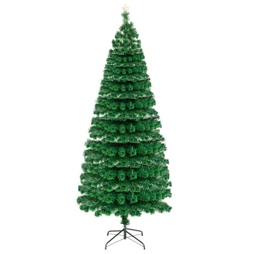 

[US Warehouse] 7.5FT Indoor Outdoor Christmas Holiday Decoration Fiber Optic Christmas Tree with 260 Branches & 260 LED Lamps