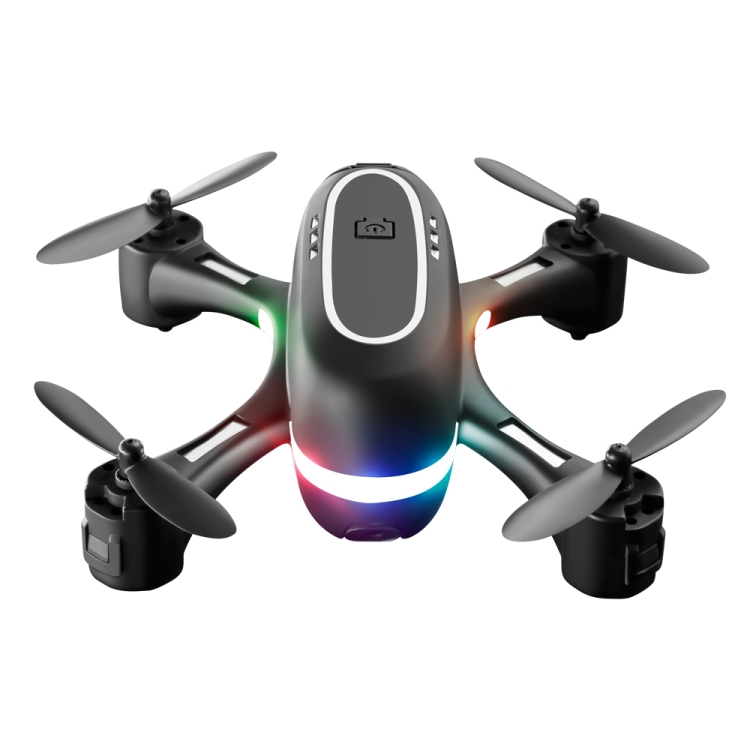 

LSRC Rainbow Light 2.4GHz RC Mini Drone Toys Gift, Single Lens 480P (Black)