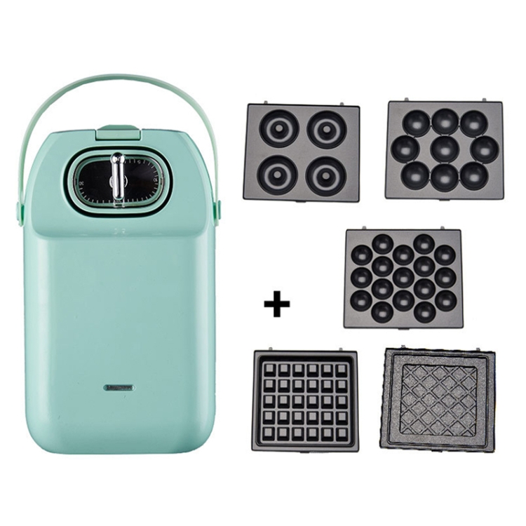 

Multifunctional Waffle Maker Toaster Home Breakfast Machine Toast Pressure Roast(Green)