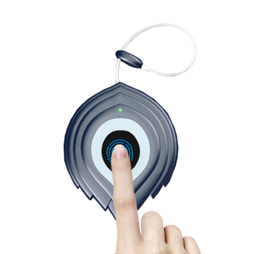 

O20 USB Charging Heart-shaped Smart Fingerprint Padlock Cabinet Lock Dormitory Anti-theft Lock with Steel Lanyard (Blue)