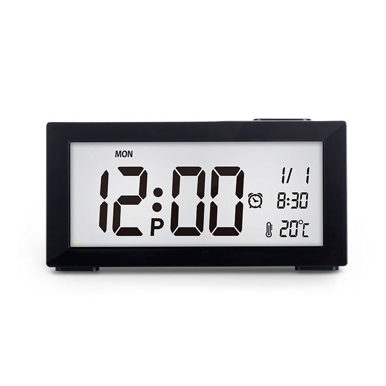 

Automatic Night Light Electronic Clock Large Screen Adjustable Backlight Alarm Clock (Black)