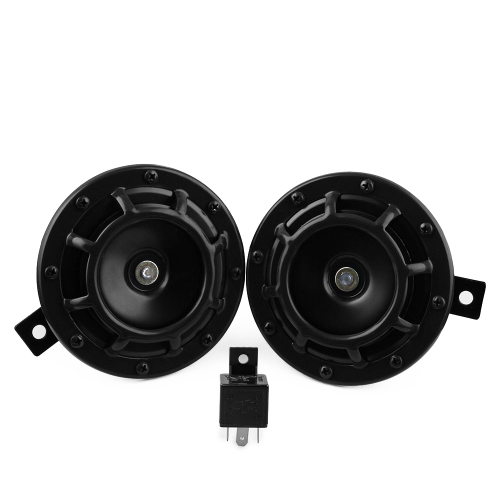 

2 PCS AH001 12V Car Electric Horn Super Loud Blast Tone Grill Mount with Relay (Black)