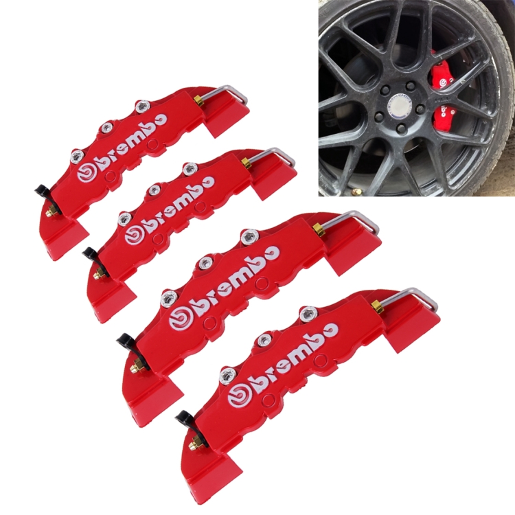 

2 PCS Medium Size + 2 PCS Small Size Brembo High Performance Brake Decoration Caliper Cover(Red)