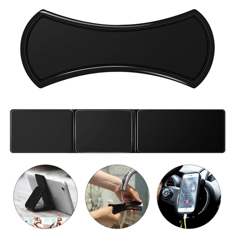 

2 PCS Black Bone + Three Fold Type Universal Sticker Car Mount Mobile Desktop Holder