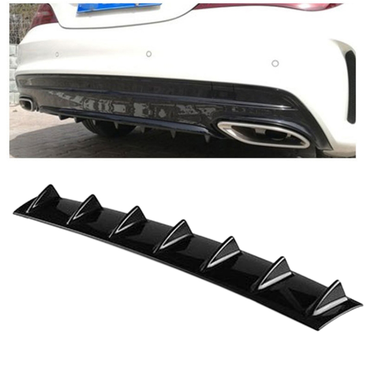 

Universal Car Rear Bumper Lip Diffuser 7 Shark Fin Style Black ABS, Size: 85.3 x 79.8 x 13.4cm