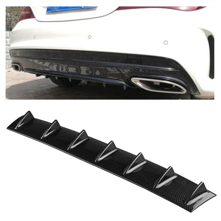 

Universal Car Rear Bumper Lip Diffuser 7 Shark Fin Style Carbon Fiber ABS, Size: 85.3 x 79.8 x 13.4cm