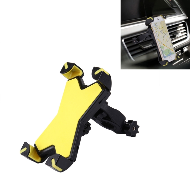 

360 Degree Rotation Bicycle / Motorcycle / Electric Bicycle Phone Holder for iPhone, Samsung, HTC, Sony(Yellow)
