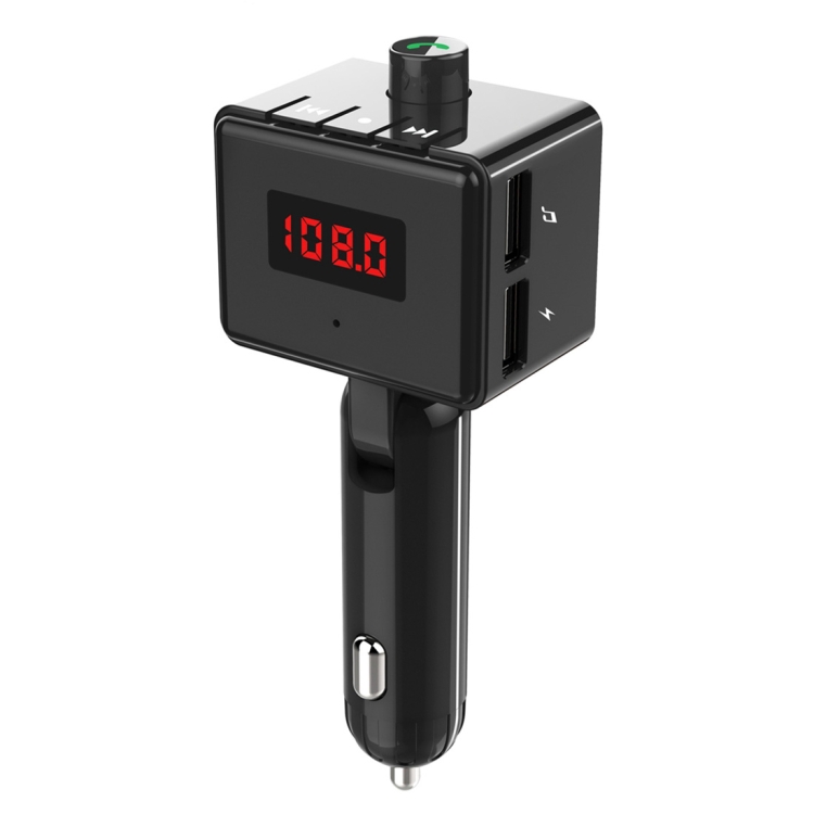 

BS6 Dual USB Charging Bluetooth FM Transmitter Wireless Headset MP3 Music Player Car Kit for Mobile Phone, Support Hands-Free Call & Micro SD Card