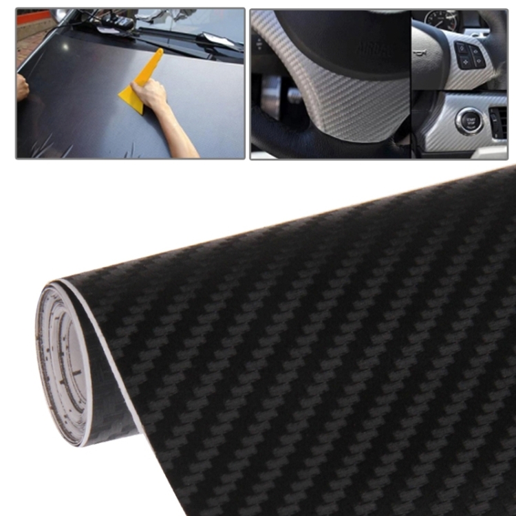 

Car Decorative 3D Carbon Fiber PVC Sticker, Size: 152cm x 50cm(Black)