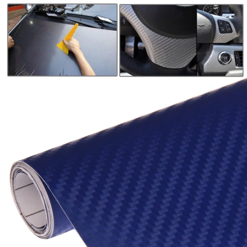 

Car Decorative 3D Carbon Fiber PVC Sticker, Size: 152cm x 50cm(Blue)