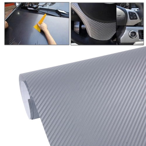 

Car Decorative 3D Carbon Fiber PVC Sticker, Size: 152cm x 50cm (Light Grey)
