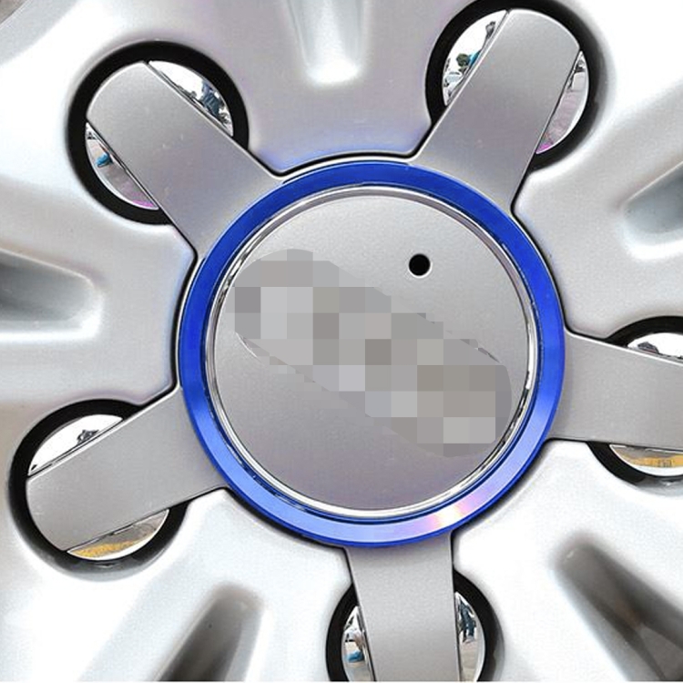 

4 PCS Car Aluminum Wheel Hub Deroration Ring For Audi(Blue)