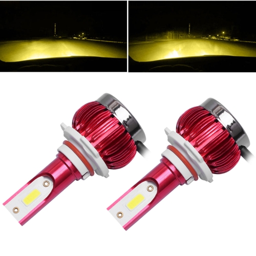 

2 PCS FS35 9005 DC9-36V / 24W / 3000K / 3000LM IP68 Car / Motorcycle LED Headlight Lamps / Fog Light(Gold Light)