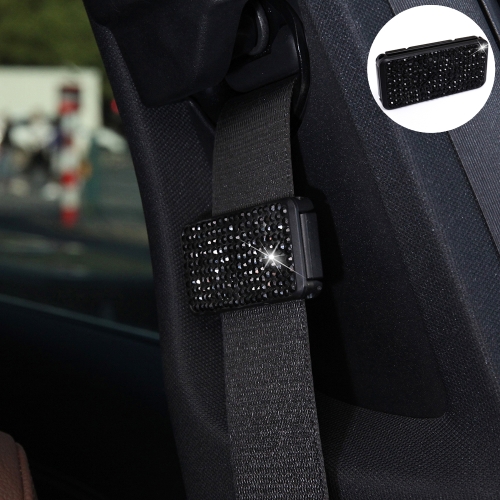 

Car Seat Belts Crystal Clip Fixer Tightening Regulator (Black)