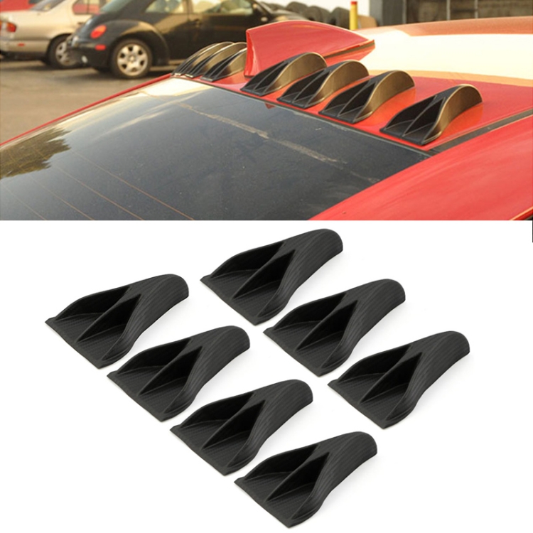 

7 PCS Universal Car Carbon Fiber Texture Eagle Claw Style Shark Fin Diffuser Vortex Generator Roof Spoiler
