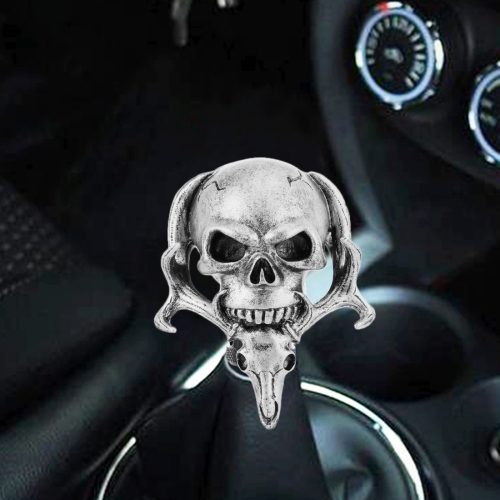 

Universal Vehicle Car Creative Skull Double Heads Shaped Shifter Cover Manual Automatic Gear Shift Knob (Silver)