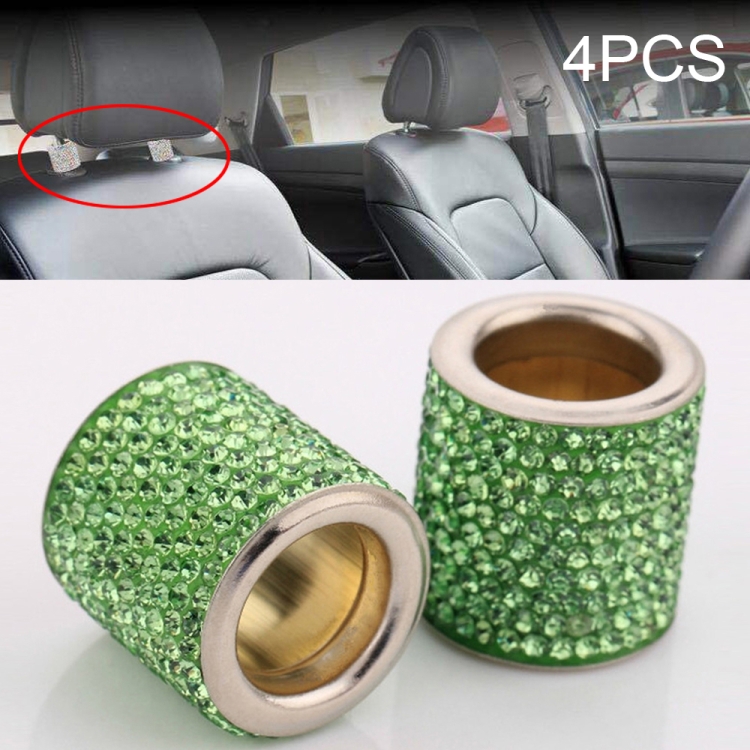

4 PCS Car Crystal Head Pillow Modified Decoration (Green)