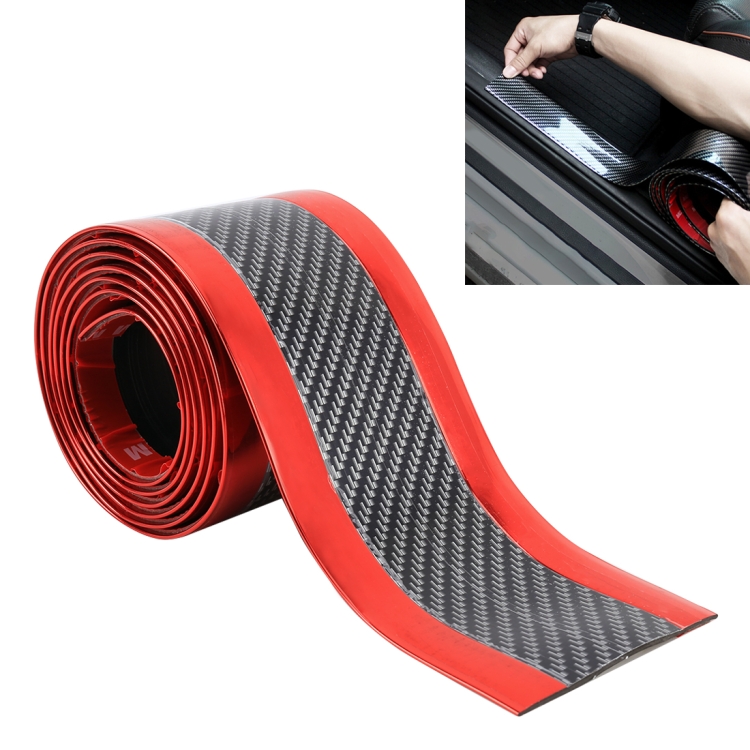 

Universal Electroplate Carbon Fibre Car Door Threshold Decoration Strip Decorative Sticker, Size : 7CM x 2M (Red)