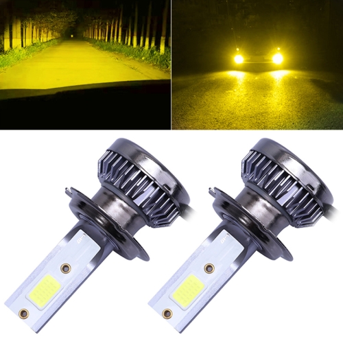 

2 PCS H7 DC9-36V / 36W / 3000K / 6000LM IP68 Car / Motorcycle Mini COB LED Headlight Lamps / Fog Light(Gold Light)