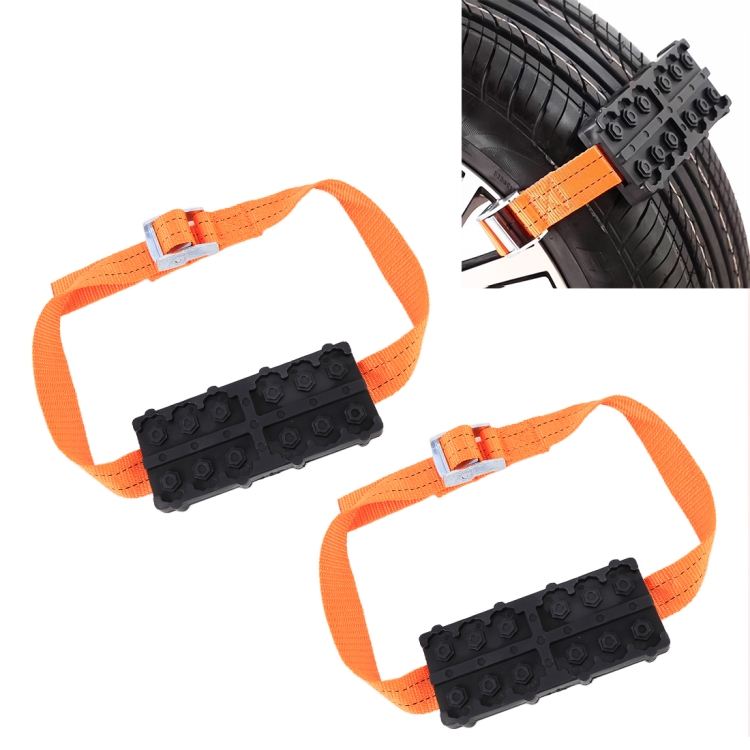 

2 PCS Universal Car Snow Chains Mud Tires Traction Mat Wheel Chain Non-slip Tracks Auto Winter Road Turnaround Tool Anti Slip Grip Tracks
