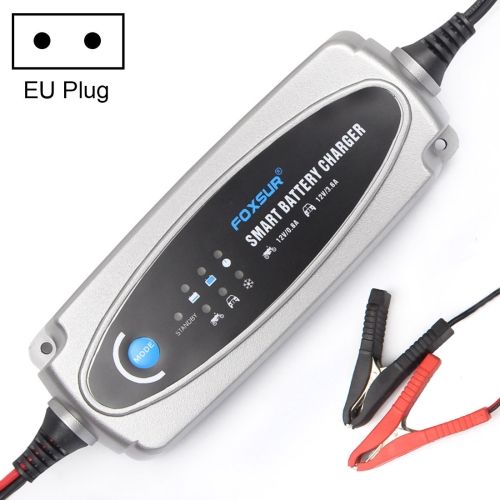 

0.8A / 3.6A 12V 5 Stage Charging Battery Charger for Car Motorcycle, EU Plug