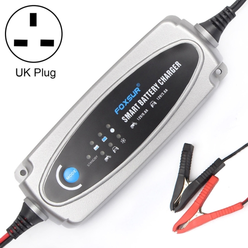 

0.8A / 3.6A 12V 5 Stage Charging Battery Charger for Car Motorcycle, UK Plug