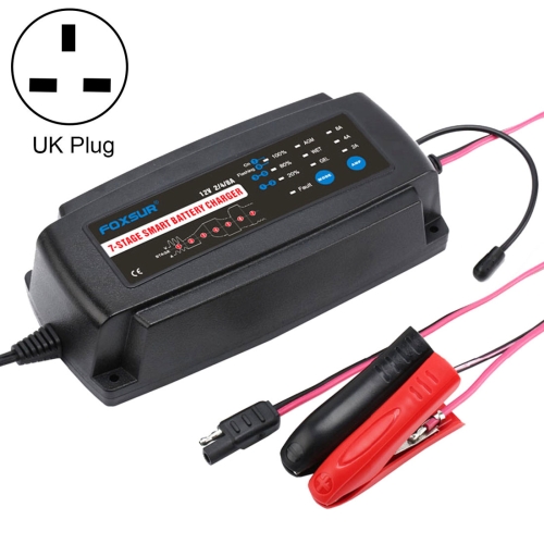 

12V 2A / 4A / 8A 7 Stage Charging Battery Charger for Car Motorcycle, UK Plug