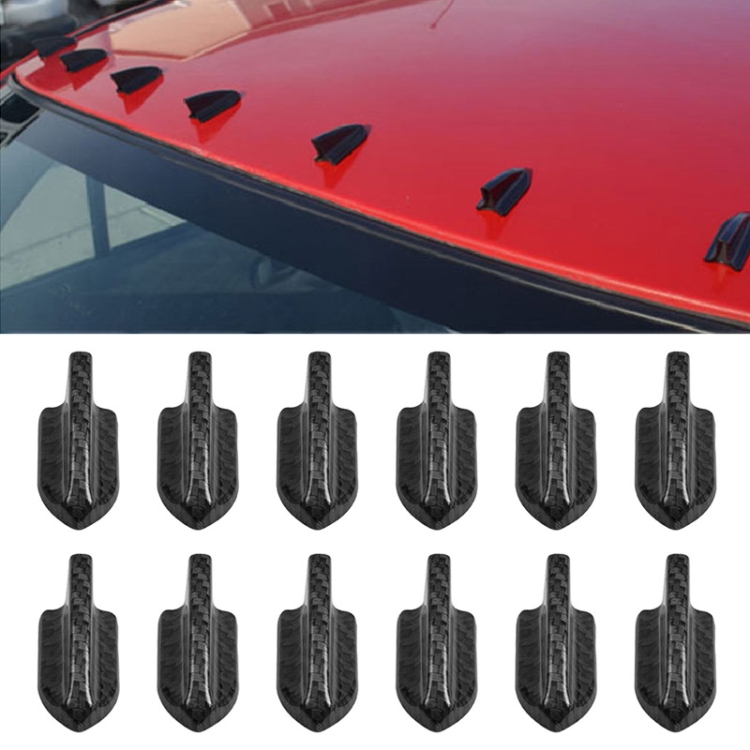 

10 PCS Universal Car Carbon Fiber Texture Shark Fin Diffuser Vortex Generator Roof Spoiler