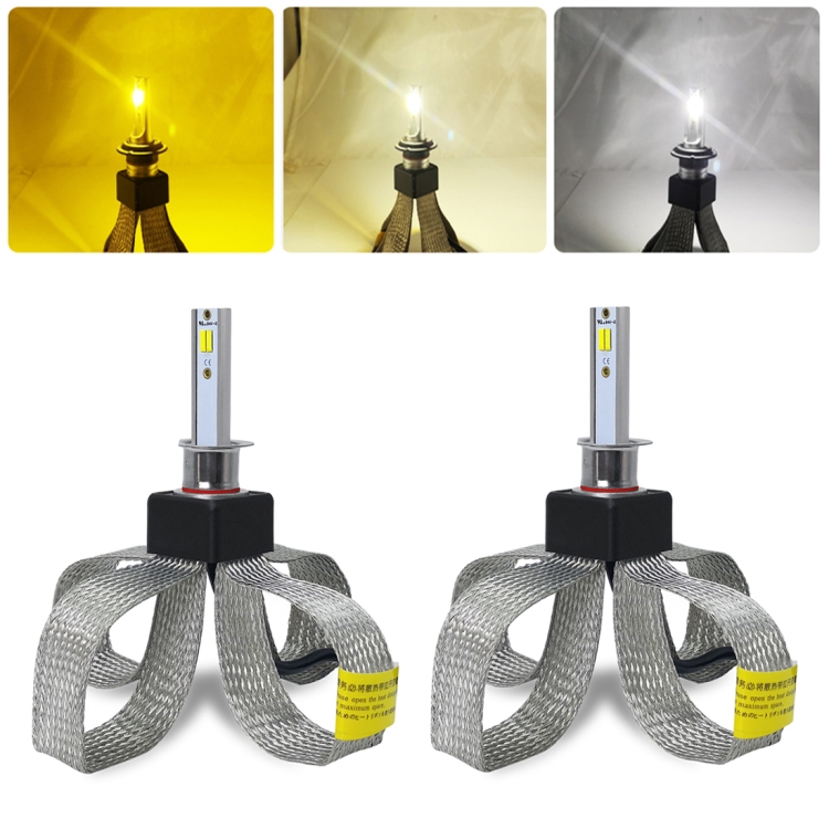 

2 PCS T9 H1 9-36V / 25W / 3000K 4300K 6000K / 3000LM IP68 Car Triple Color LED Headlight Lamps