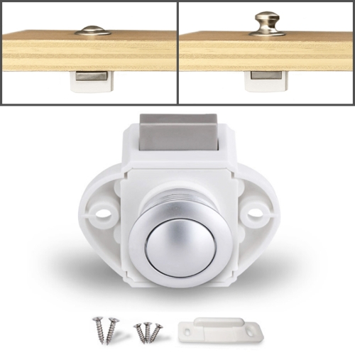 

Press Type Drawer Cabinet Catch Latch Release Cupboard Door Stop Drawer Cabinet Locker for RV / Yacht / Furniture(White)