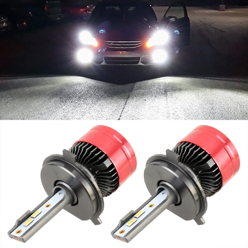 

2 PCS V19 H4 DC12-24V / 28W(H) 28W(L) / 6000K / 2000LM IP65 Car LED Headlight Lamps, with 6 CSP Lamps(White Light)
