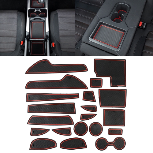 

Car Water Cup Gate Slot Mats Plastic Red Anti-Slip Interior Door Pad for Mazda CX-5 2015