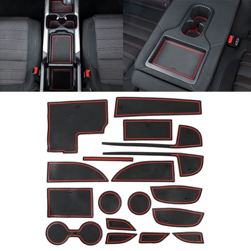 

Car Water Cup Gate Slot Mats Plastic Red Anti-Slip Interior Door Pad for Mazda CX-5 2017-2018