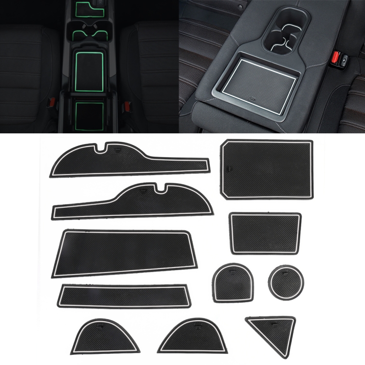 

Car Water Cup Gate Slot Mats Plastic White Luminous Anti-Slip Interior Door Pad for Toyota RAV4 2013-2015