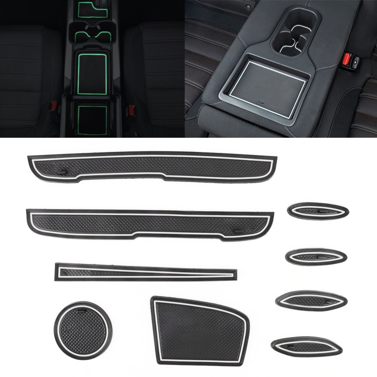 

Car Water Cup Gate Slot Mats Plastic White Luminous Anti-Slip Interior Door Pad for Toyota Vios 2014-2016