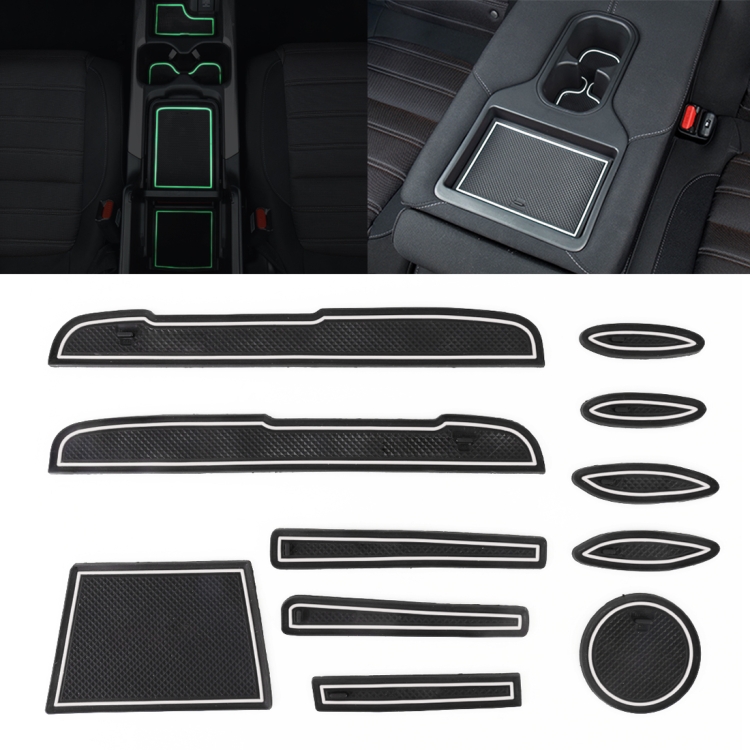 

Car Water Cup Gate Slot Mats Plastic White Luminous Anti-Slip Interior Door Pad for Toyota Vios 2017