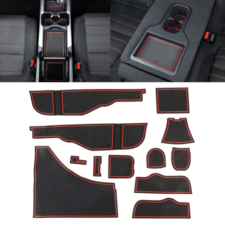 

Car Water Cup Gate Slot Mats Plastic Red Anti-Slip Interior Door Pad for Mercedes-Benz GLA200