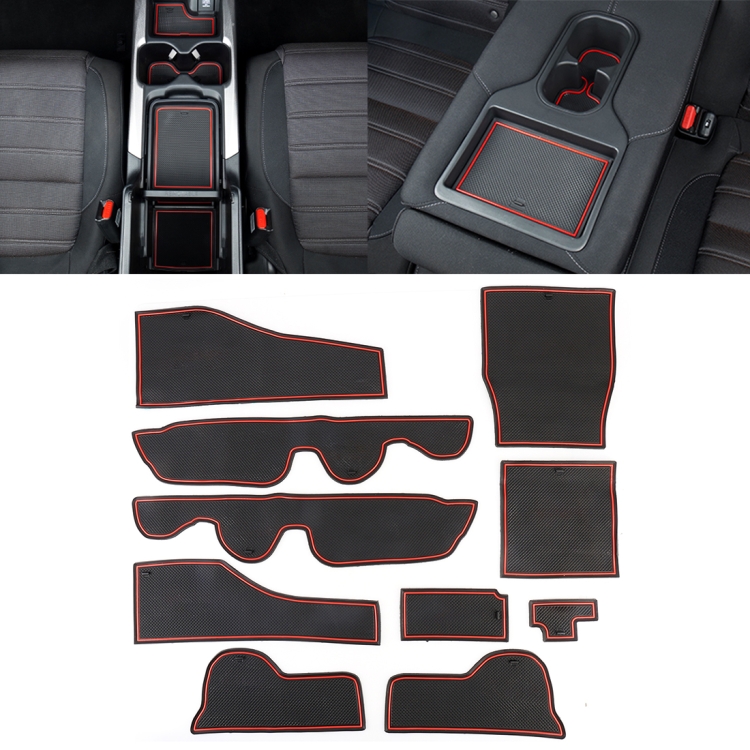 

Car Water Cup Gate Slot Mats Plastic Red Anti-Slip Interior Door Pad for Mercedes-Benz GLC200