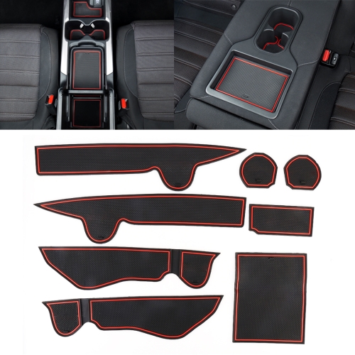 

Car Water Cup Gate Slot Mats Plastic Red Anti-Slip Interior Door Pad for Mercedes-Benz C200L