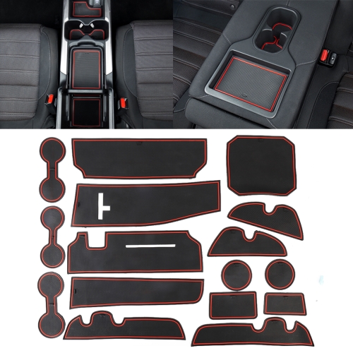 

Car Water Cup Gate Slot Mats Plastic Red Anti-Slip Interior Door Pad for Toyota Highlander 2015-2018