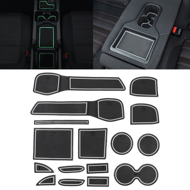 

Car Water Cup Gate Slot Mats Plastic White Luminous Anti-Slip Interior Door Pad for Nissan X-trail 2017 Five Seats