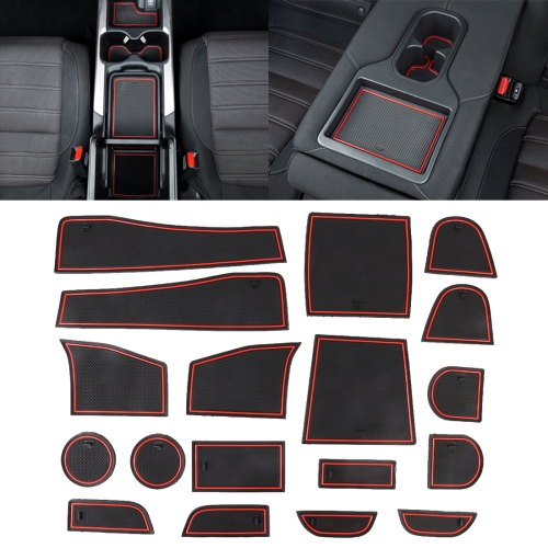 

Car Water Cup Gate Slot Mats Plastic Red Anti-Slip Interior Door Pad for Subaru Forester 2013-2018