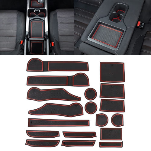 

Car Water Cup Gate Slot Mats Plastic Red Anti-Slip Interior Door Pad for Subaru Forester 2019