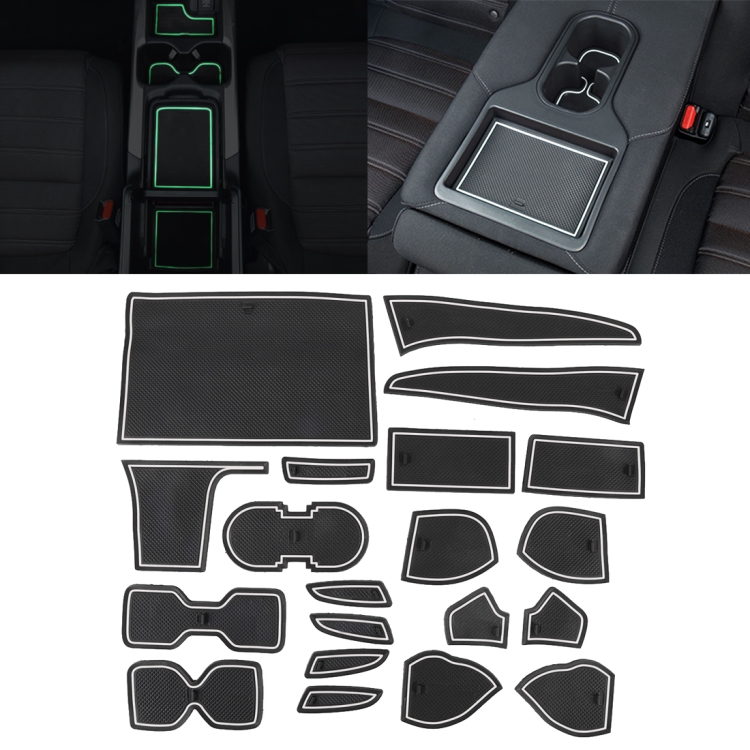 

Car Water Cup Gate Slot Mats Plastic White Luminous Anti-Slip Interior Door Pad for Nissan Sylphy 2016